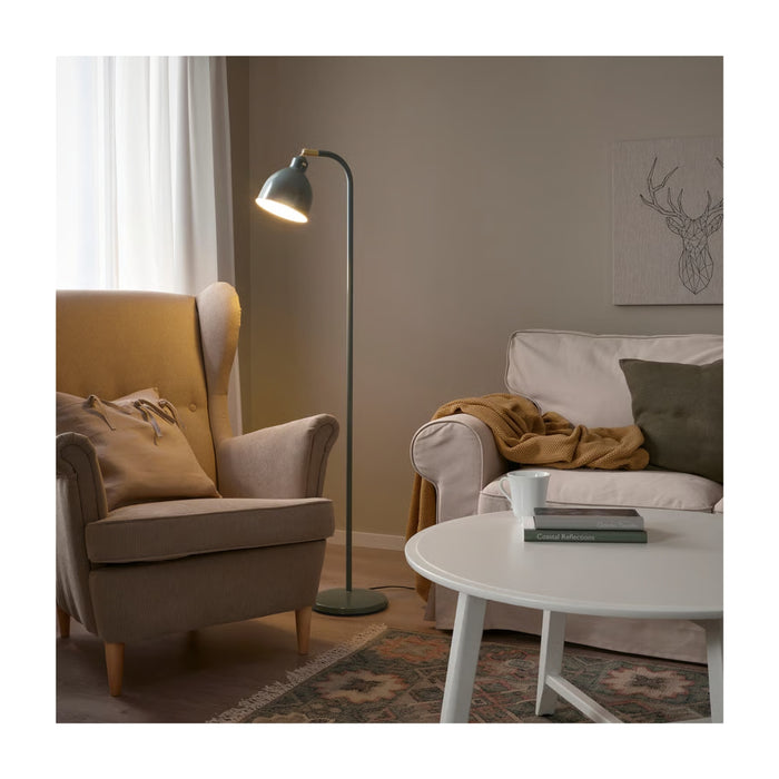 IKEA RÖDFLIK Floor/reading lamp, grey-green