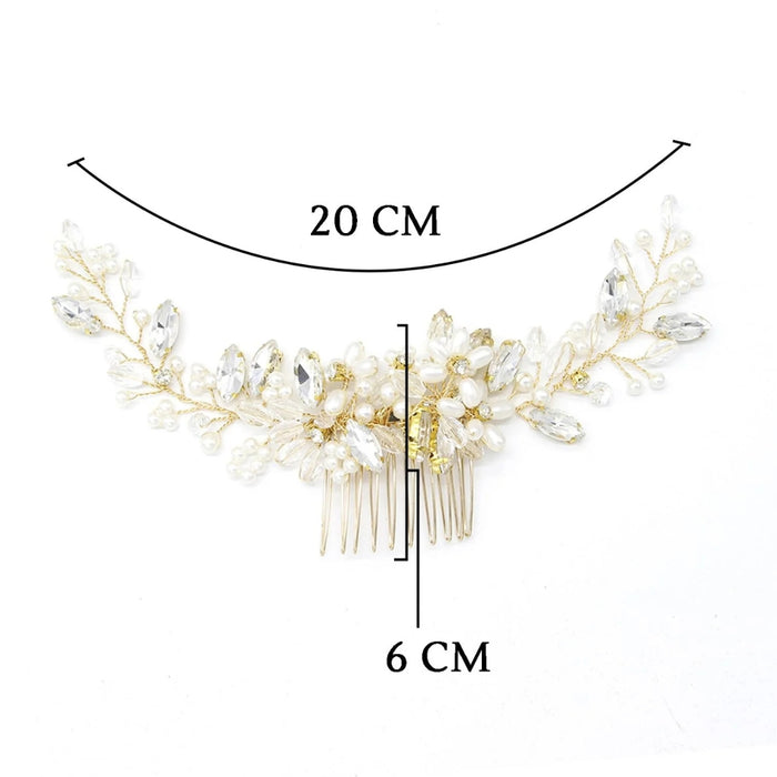 Digital Shoppy Silver Bridal Hair Comb – Handmade Diamond-Studded Headpiece