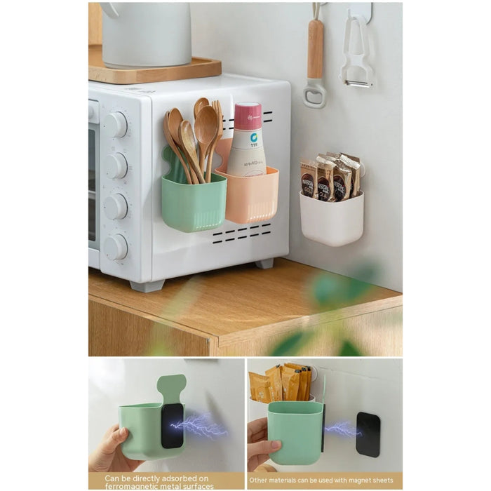 Digital Shoppy Magnetic Wall Hanging Storage Box Kitchen Storage - Green