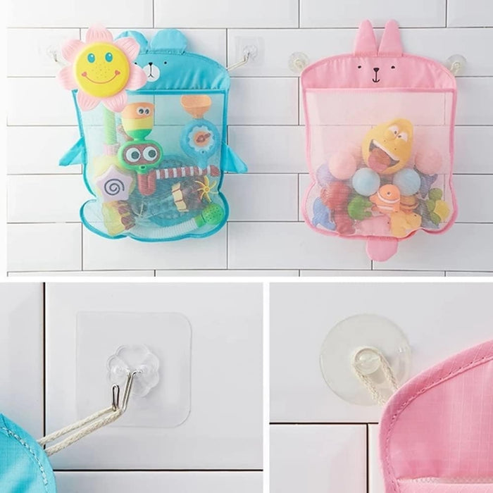 Digital Shoppy Cartoon Mesh Hanging Bag For Children's - Pink