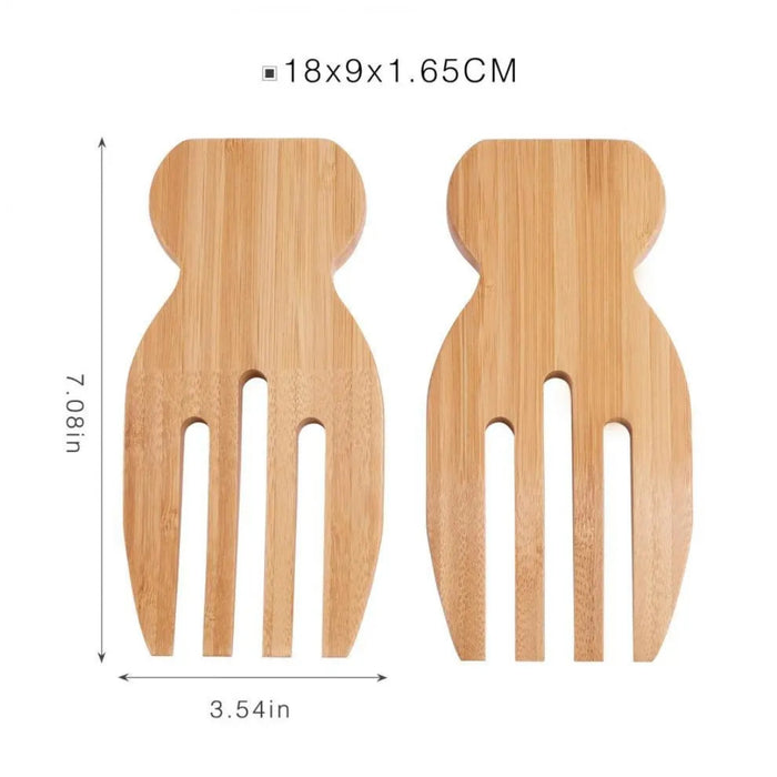 Digital Shoppy Bamboo Salad Blender Tools –Tossing & Mixing Utensils (Set of 2)