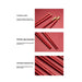 Red chopsticks with gold tips on a red background, featuring text about various styles, anti-slip treatment, and unique body design.