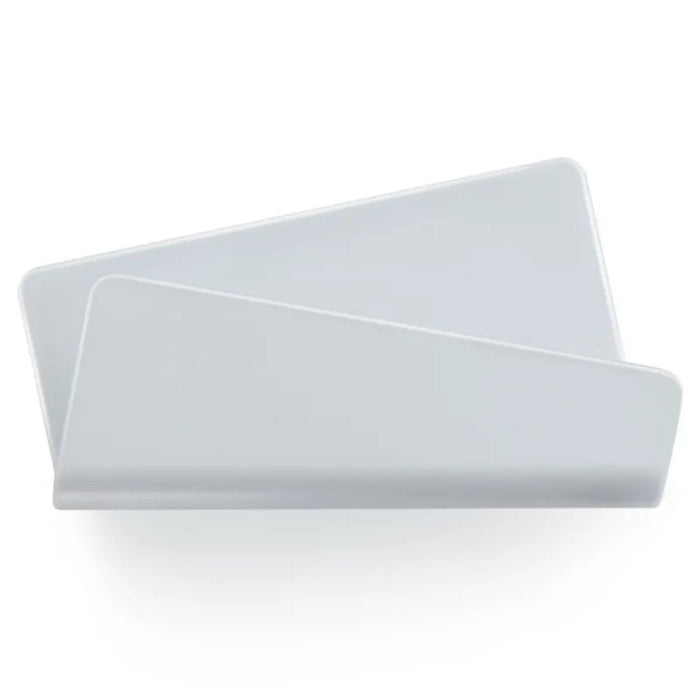 grey rectangular objects on a white background