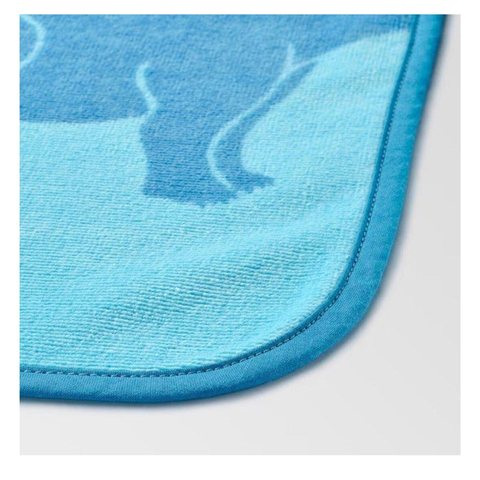 Ikea LEN Baby Blanket with JÄTTELIK Hooded Towel, Bunny/Dinosaur Pattern, White/Blue, 80x100 cm and 140x70 cm