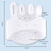 Product dimensions shown for silicone pad with toe slots and cushioned sole center