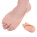 skin‑coloured silicone forefoot pad worn on foot with ventilation holes