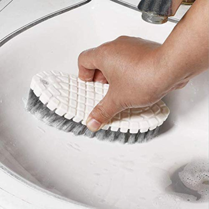 Digital Shoppy Flexible Tile Brush for Stovetop, Bathroom & Bathtub - White/Grey