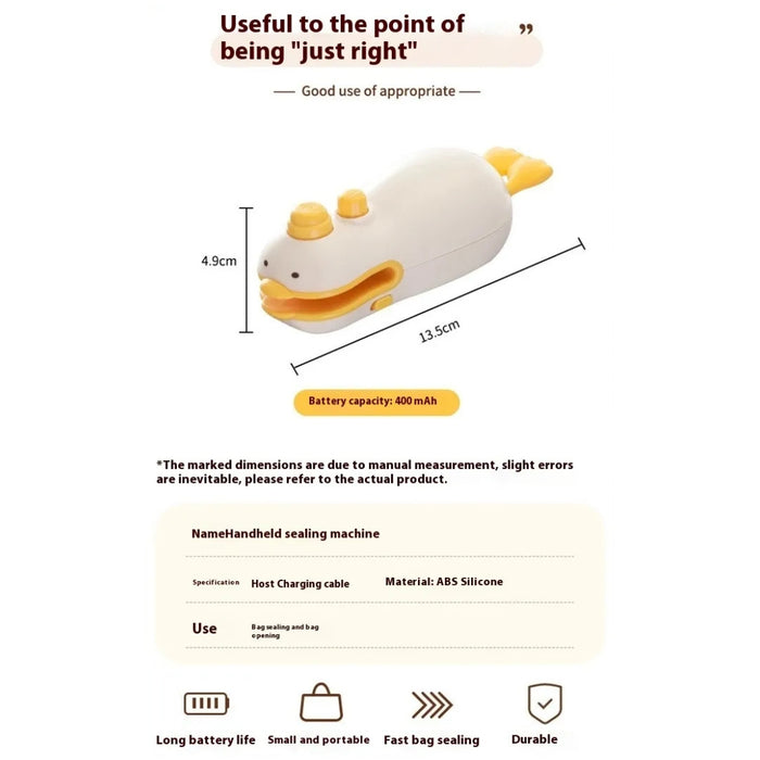 Digital Shoppy Small Yellow Duck Rechargeable Sealing Machine