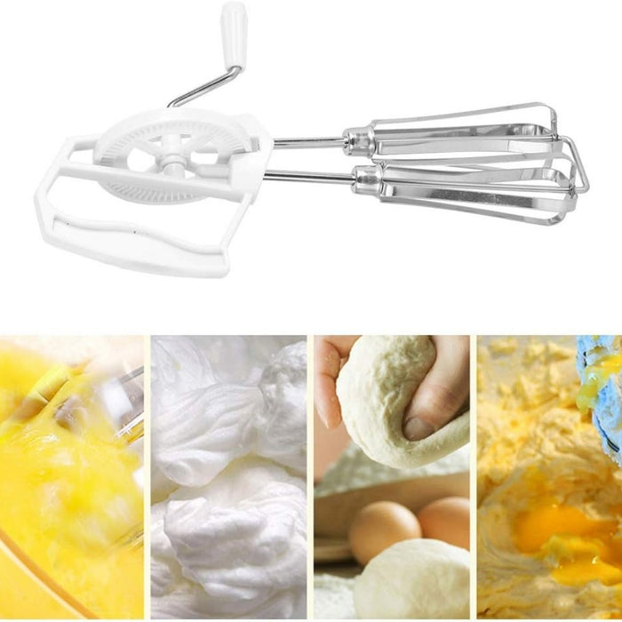 Digital Shoppy  Manual Stainless Steel Eggbeater – Hand Blender & Cream Whisk for Baking