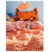 Children's bedroom with tiger-themed bedding and decor.