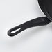 Black frying pan handle on a white background