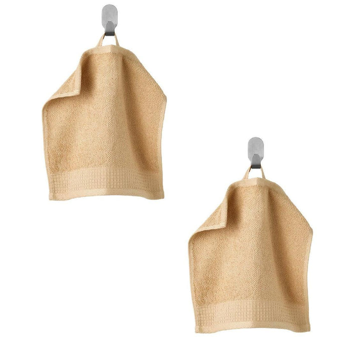 IKEA VINARN Washcloth, Light yellow, 30x30 cm (12x12 ") Pack of 2 with DRAGAN Soap Dish, Bamboo TISKEN Hook with Suction Cup Mixed Colors Pack of 4