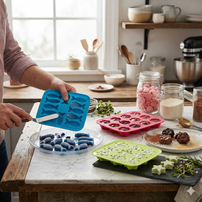 IKEA PLASTIS Ice Cube Tray — Random Colour | Flexible, Stackable, Dishwasher-Safe