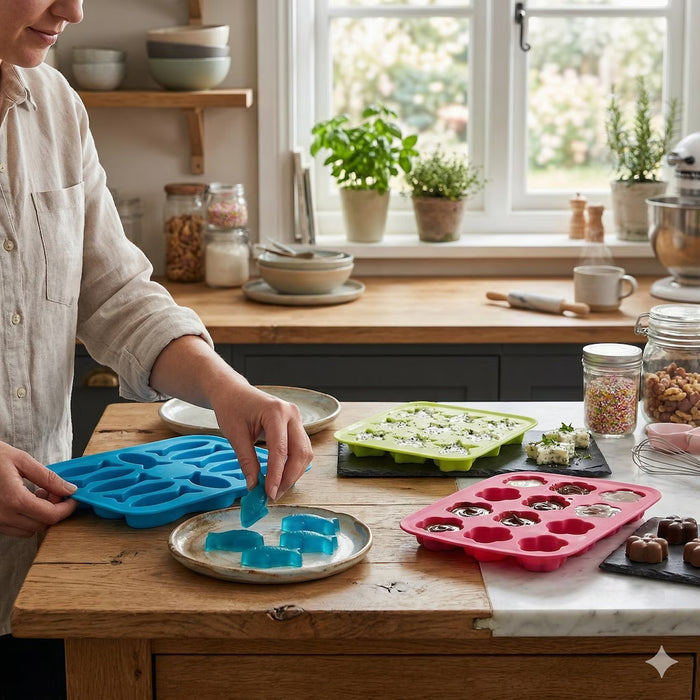 IKEA PLASTIS Ice Cube Tray — Random Colour | Flexible, Stackable, Dishwasher-Safe