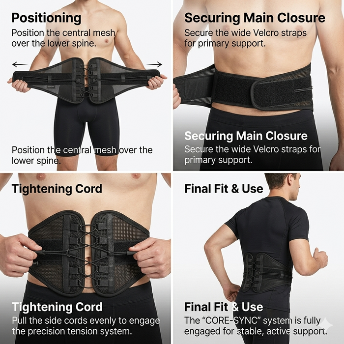 Digital Shoppy Breathable Mesh Pelvic Forward Tilt Support Protruding Lower Abdomen Drawstring Compression Waist Double-Pull Adjustable PU