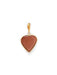 Heart-shaped pendant with gold frame on a white background