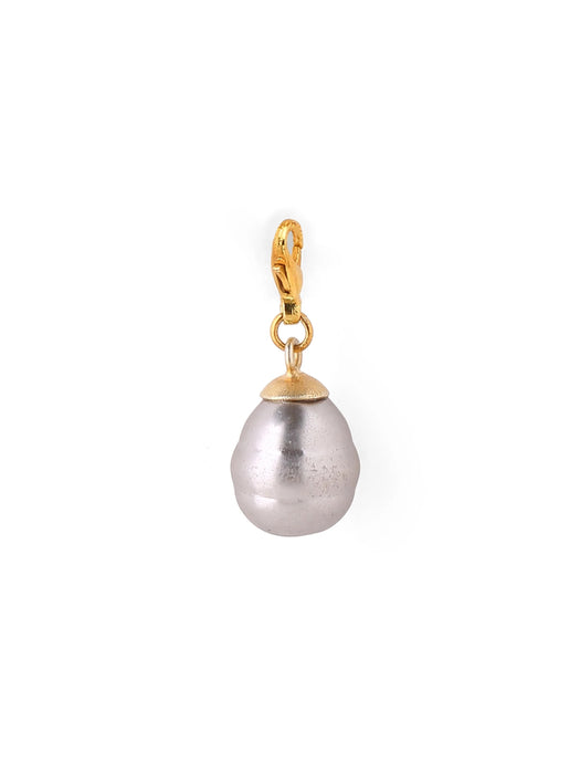 Digital Shoppy Oranite Baroque Pearl Charm, Grey and Gold
