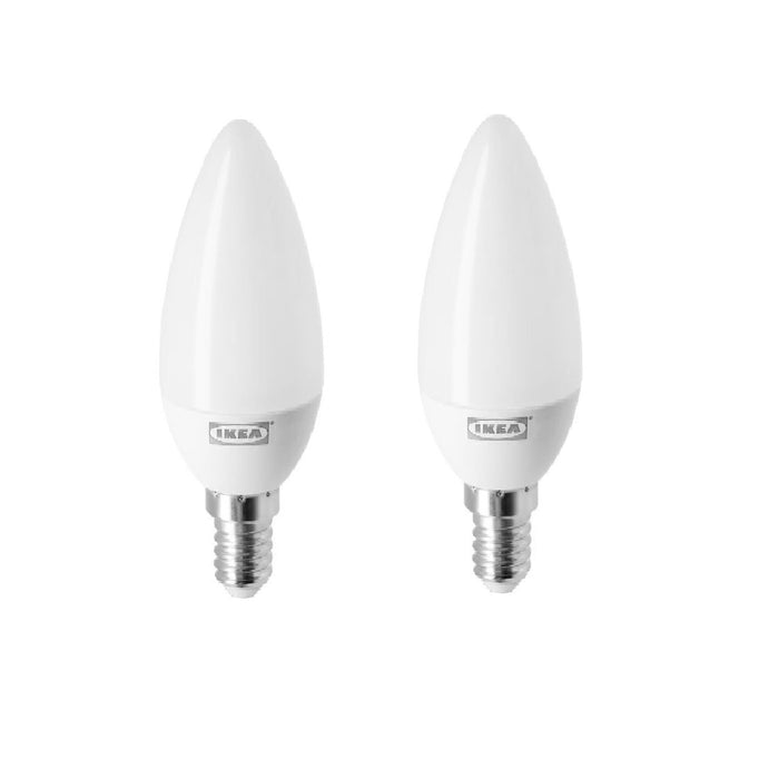 IKEA RYET LED bulb E14 250 lumen, chandelier opal white -Warm White ( pack of 2)