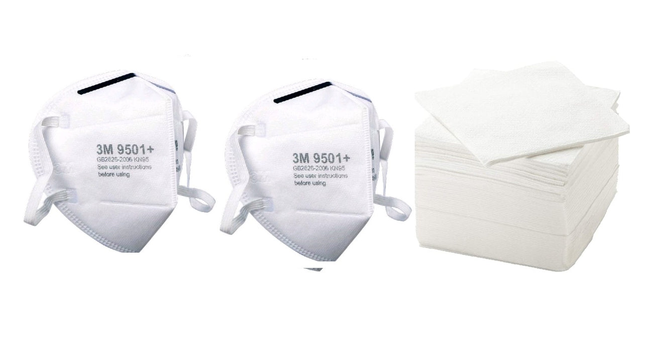 Digital Shoppy KN95 9501+ Mask Anti-dust Anti pollution Masks Standard Mask Haze Riding Protective Masks And IKEA Paper Napkin - Pack of 150 (1 Piece with 150 Pack Paper Napkins)
