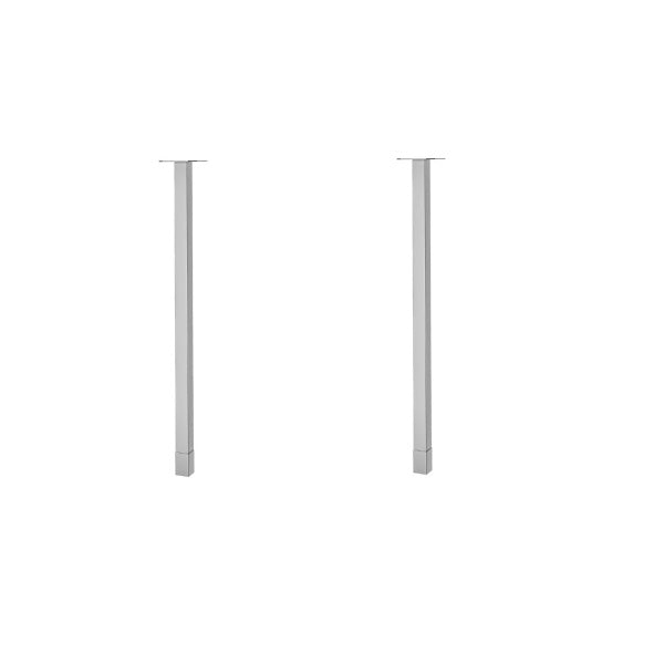 Two metal table legs on a white background