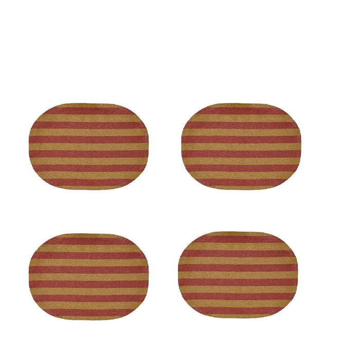 IKEA  KRÖSAMOS Place mat, striped/yellow red-brown, 45x35 cm  pack of 4 with  GLADELIG Bowl, grey, 11 cm and GODMIDDAG Deep plate, white, 23 cm  pack of 4 and  Spoon,19cm and  Paper napkin, white30x30 cm