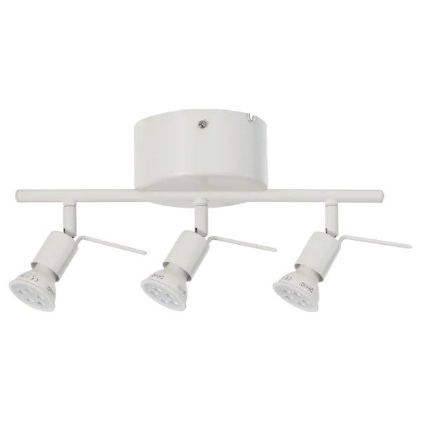 IKEA TROSS Track Spotlight, 3 with IKEA RYET LED bulb GU10 400 lumen, 6500K- Cold sky(cool white) Pack of 3