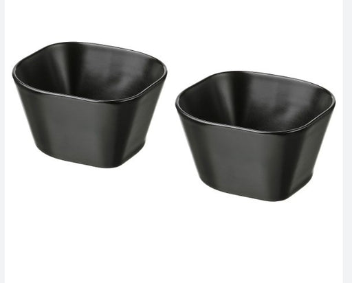 A square black serving bowl from IKEA, 12x10 cm (5x4 inches), perfect for appetizers or snacks-00550021