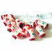 String of Santa Claus-shaped lights on a white background