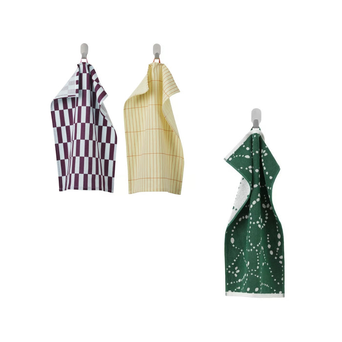 Ikea Tea Towel and Hand Towel Multicolour Patterned (2 Pack Tea Towel, 1 Hand Towel)