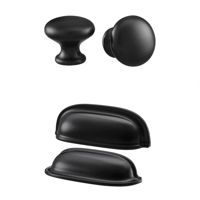 IKEA ENERYDA Cup handle, black, 89 mm (3 1/2 ") with Knob, black, 27 mm (1 1/16 ")