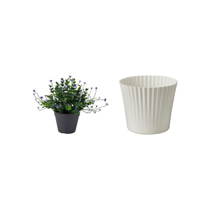 IKEA FEJKA Artificial potted plant, in/outdoor/flowering lilac, 12 cm (4 ¾ ") with plant pot 12 cm, white