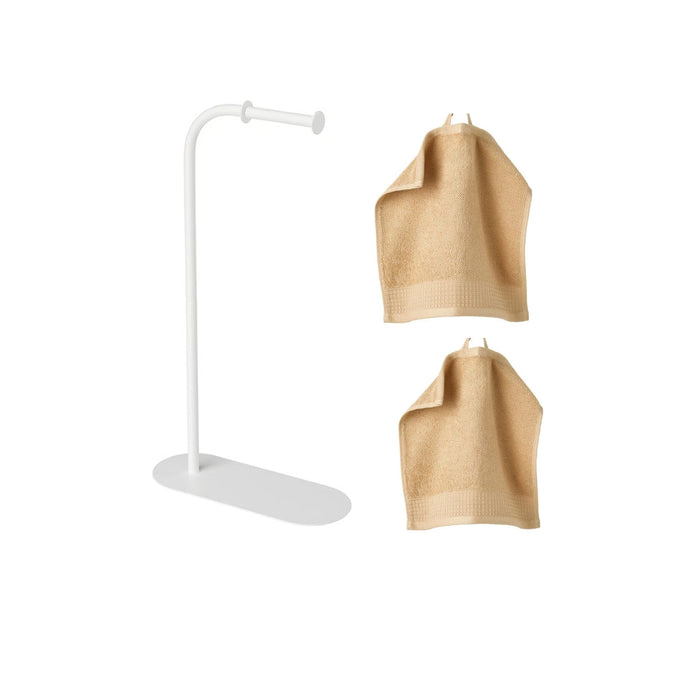 IKEA ENUDDEN Toilet Roll Stand 60 cm Freestanding Storage with Washcloth, White and Light Yellow ( 2 piece)