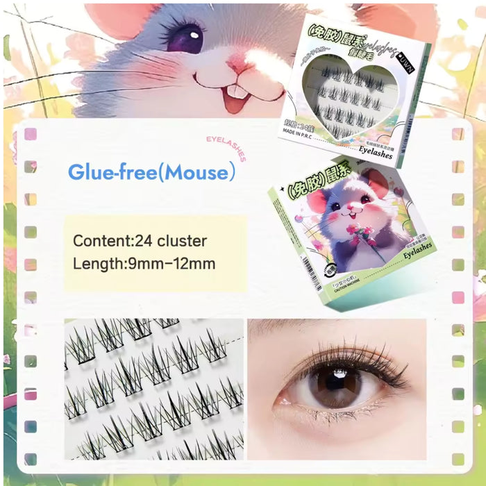 Digital Shoppy UWN Factory Direct Sale Pre-glued Lashes Wholesale Animal Mini Pack C Curl Thick Diy Bqi Eyelash Self Adhesive Lashes Segments Natural