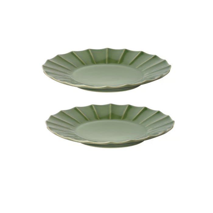 IKEA MÄVINN Green Stoneware Plate 24cm | Hand-Crafted, Everyday Use ( 2 pack )