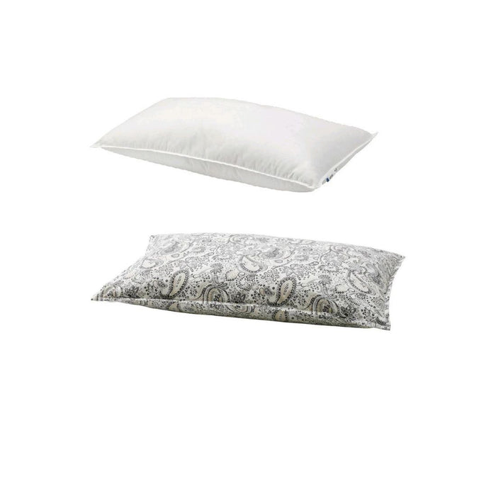 IKEA Pillow with Pillowcase, 50x80 cm (20x31 "),Grey/white