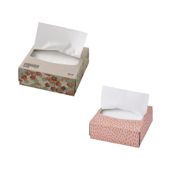 IKEA Paper napkin, patterned light pink/orange, 16x32 cm WITH Paper napkin, white, 16x32 cm