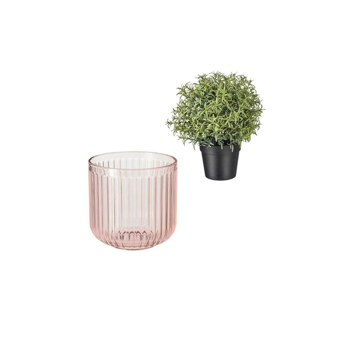 IKEA Artificial potted plant, Rosemary, 9 cm WITH Plant pot, in/outdoor light pink, 9 cm (3 ½ ")