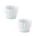 IKEA SMÅNÄCKROS white petal-shaped glass tealight holder, pack of 2, 8 cm diameter #30638150