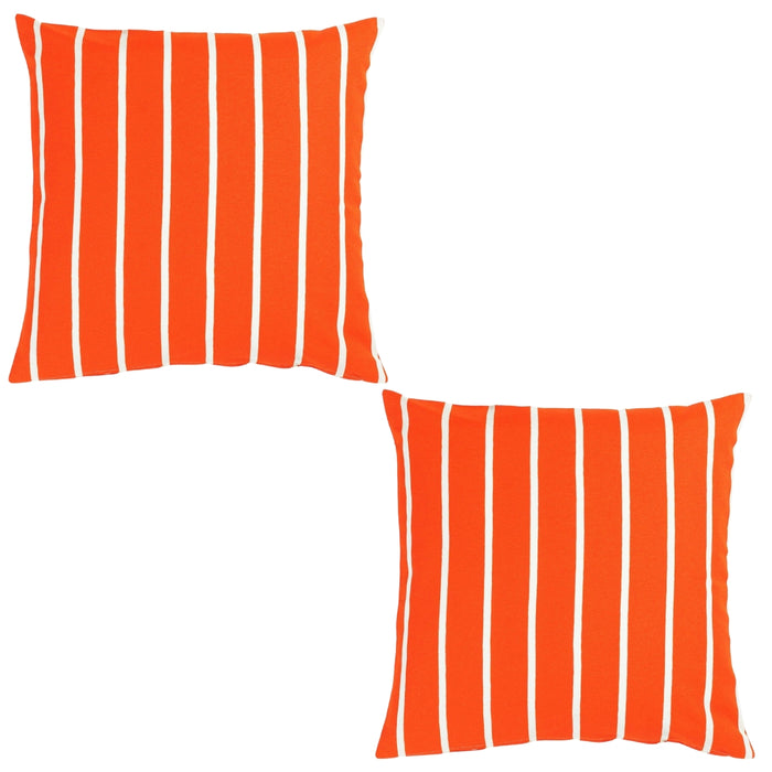 IKEA NICKFIBBLA Orange White/stripe cushion cover, 50x50 cm, featuring a modern Orange White/stripe pattern(Pack of 2)-80560988