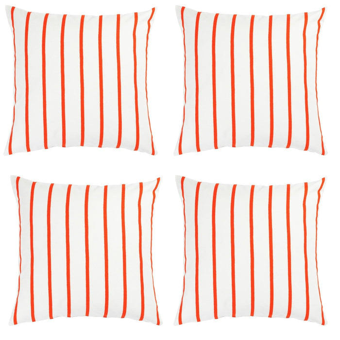 IKEA NICKFIBBLA White Orange/stripe cushion cover, 50x50 cm, featuring a modern White Orange/stripe pattern(Pack of 4)-40560990