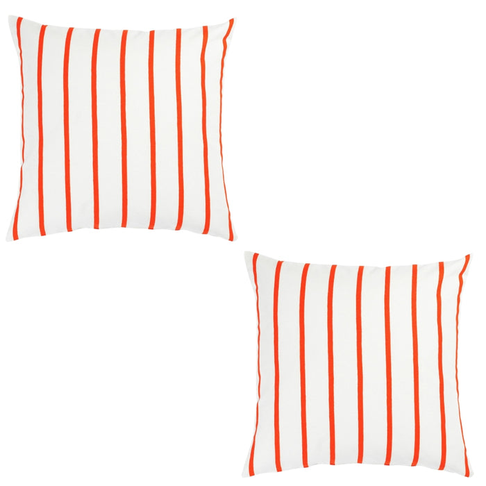 IKEA NICKFIBBLA White Orange/stripe cushion cover, 50x50 cm, featuring a modern White Orange/stripe pattern(Pack of 2)-40560990