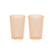 IKEA KALLSINNIG orange plastic reusable glass with ridged diamond band, 38cl capacity #40623638