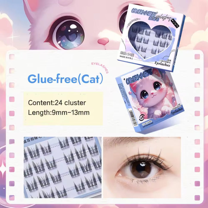 Digital Shoppy UWN Factory Direct Sale Pre-glued Lashes Wholesale Animal Mini Pack C Curl Thick Diy Bqi Eyelash Self Adhesive Lashes Segments Natural