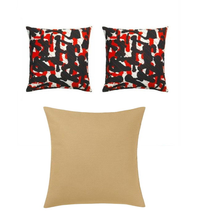 IKEA ANNANSTANS Cushion Cover, Handmade Green/Black/red,50x50 cm -Pack of (2) with IKEA  EBBATILDA Cushion cover yellow50x50 cm
