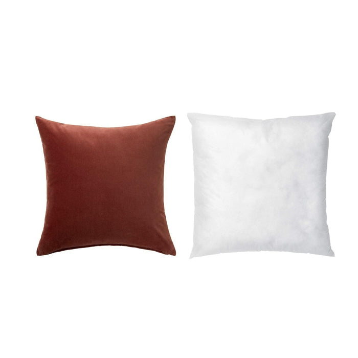 IKEA FIALISA Cushion pad, White, 50x50 cm with Cushion cover, red/brown, 50x50 cm (20x20 ")