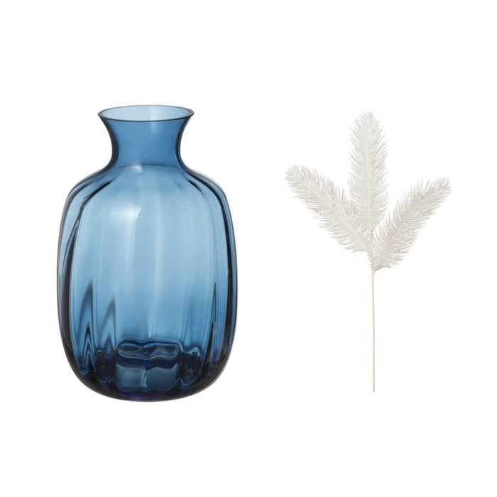 IKEA TONSÄTTA Vase, blue, 21 cm with Artificial spray, in/outdoor/beige, 65 cm (25 ½ ")