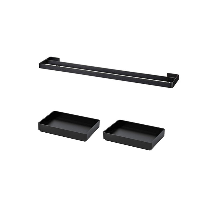 IKEA SKOGSVIKEN towel rail, black with Tray, black 10x15 cm (4x6 ")