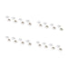 Heart-shaped arrangement of small white objects on a white background