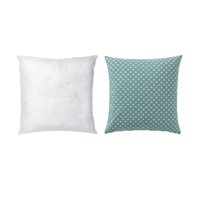 IKEA FIALISA Cushion pad, white 50x50 cm with Cushion cover, green, 50x50 cm
