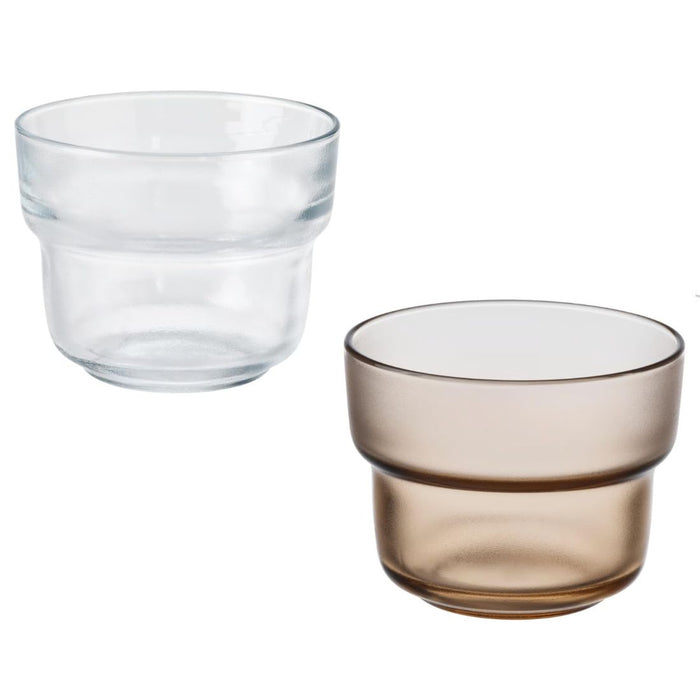 IKEA OLIVTRAST Glass Set – Clear Glass 29 cl with Light Brown Glass 29 cl